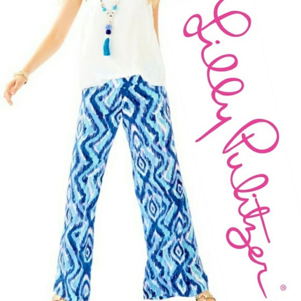 Lilly Pulitzer Lolani Silk Palazzo Pants Sz 6